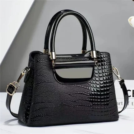 High capacity shoulder messenger bag stone pattern handbag